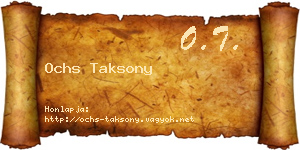 Ochs Taksony névjegykártya